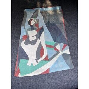Vintage Pablo Picasso de Barcelons Women's 100% Silk Scarf Single Stitch